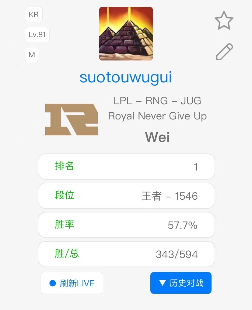 Wei再次登顶韩服：超越ShowMaker 60分